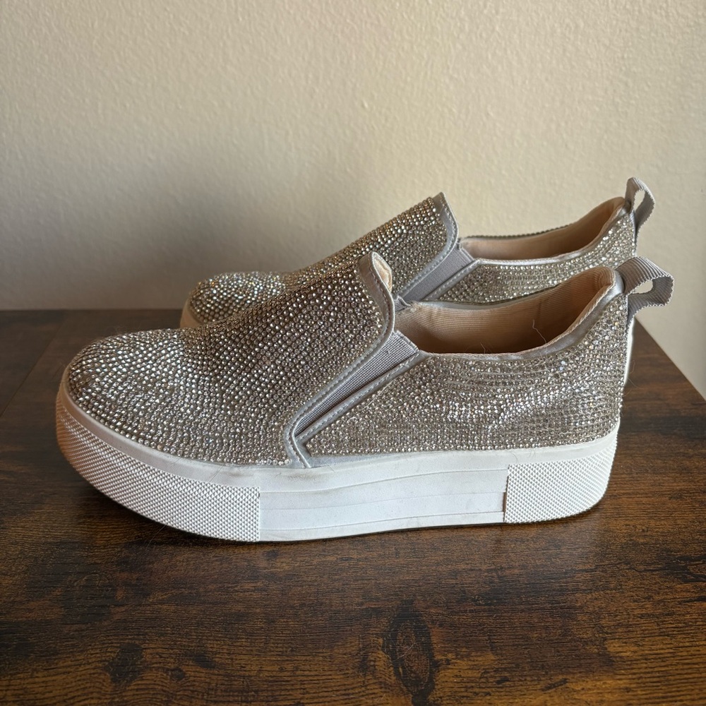 Lulus Cassay Silver Rhinestone Platform Slip-On S… - image 6